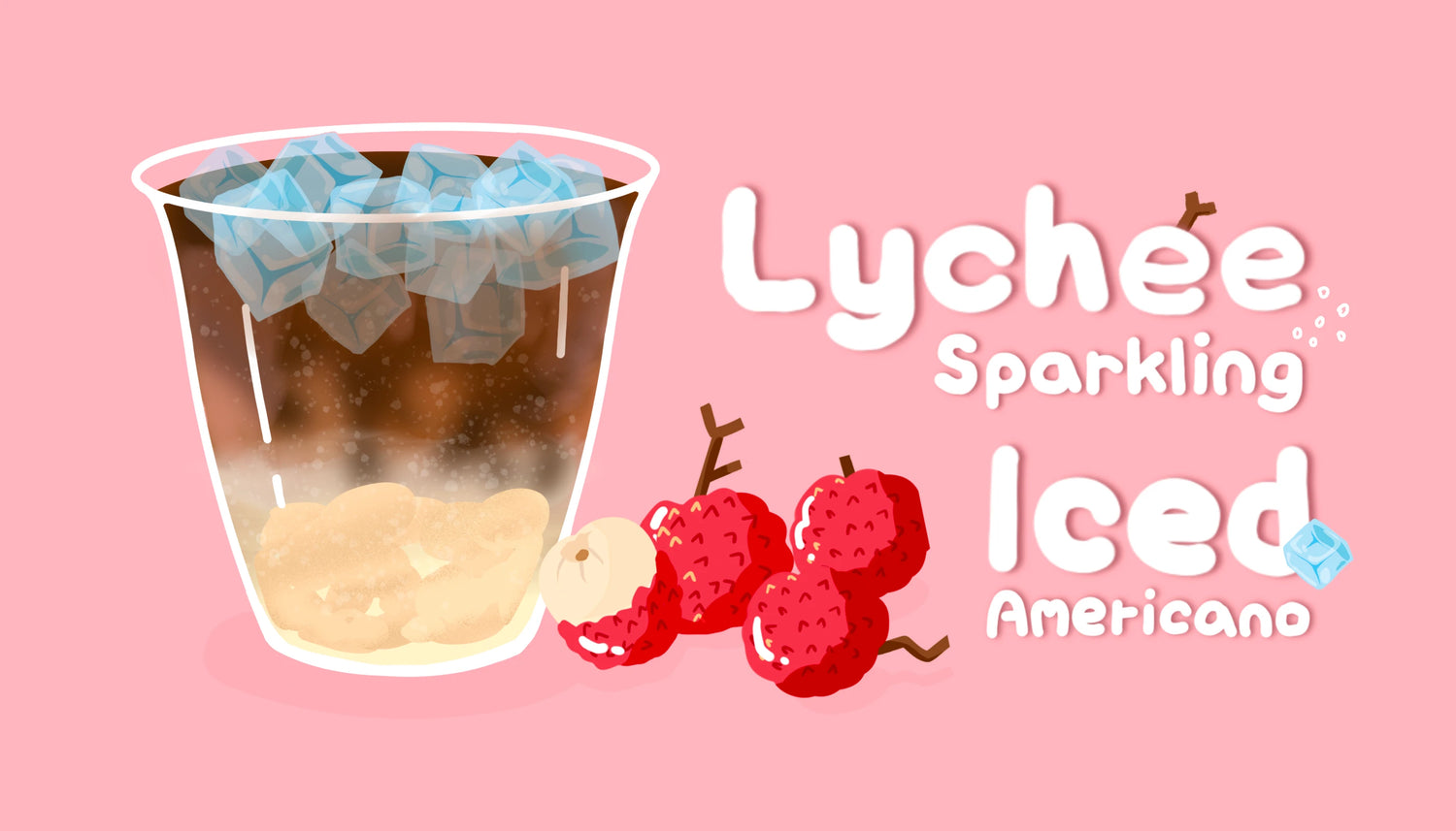 Sparkling Iced Americano with Lychee