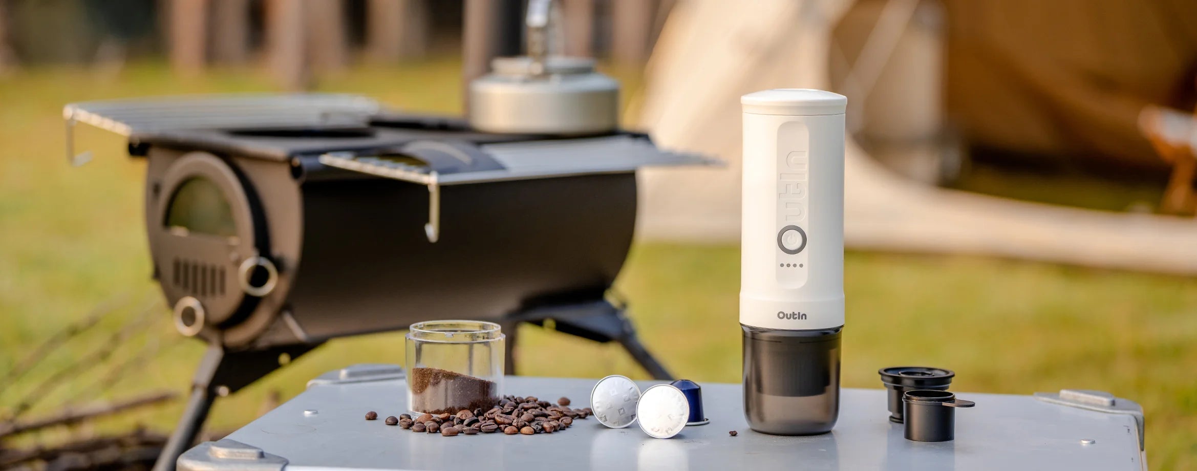 Outin Nano Electric Coffee Maker for Outdoor Use