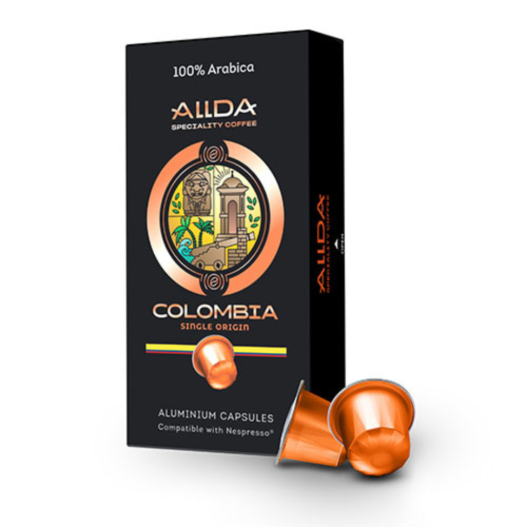 COFFEE CAPSULES ALLDA SPECIALTY COFFEE COLOMBIA 100% ARABICA | COMPATIBLE WITH NESPRESSO SYSTEM, 10 PCS.